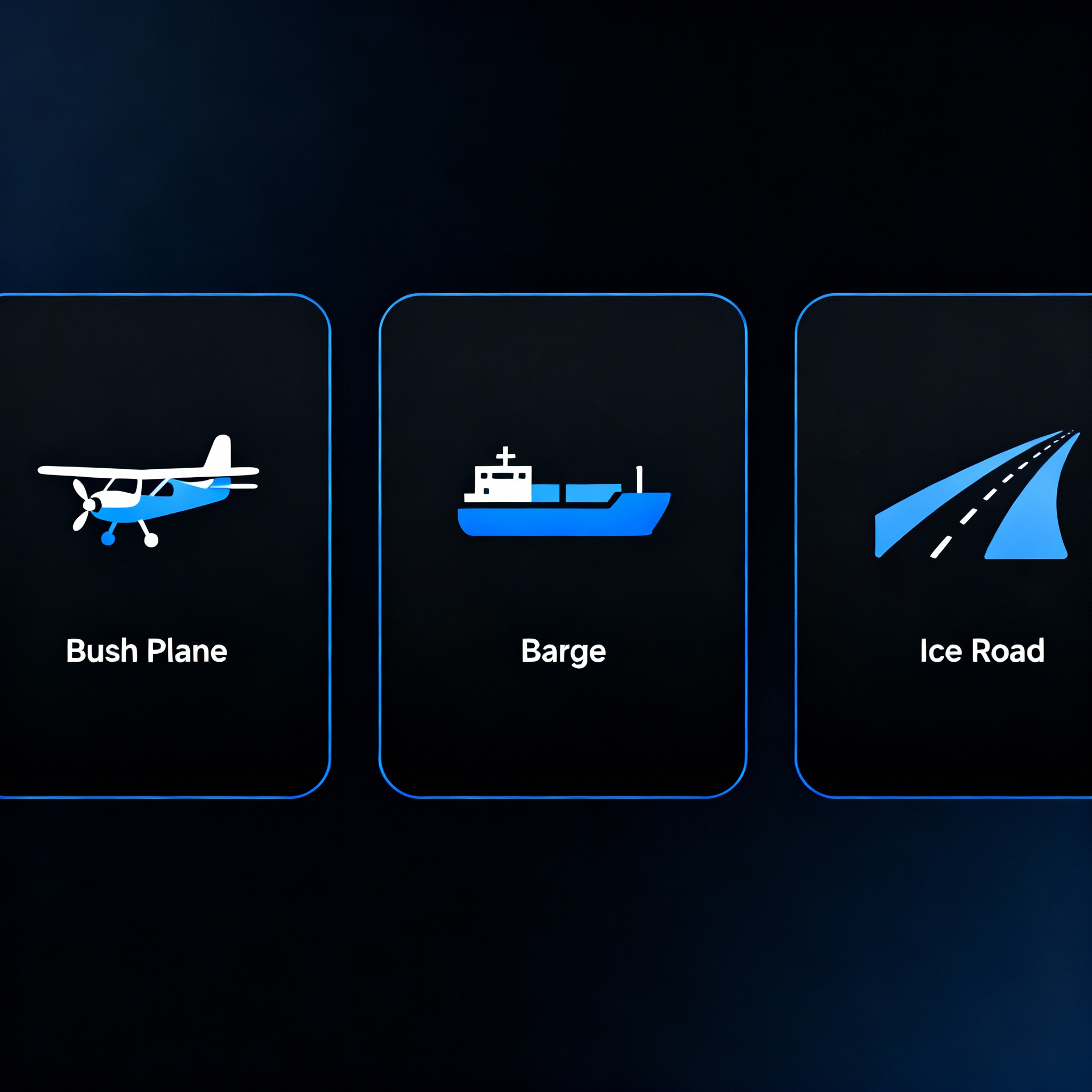Bush plane unloading cargo on gravel runway in remote Alaska
